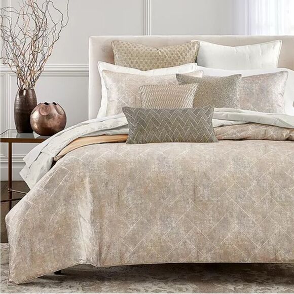 Hudson Park Collection Linear Sandstone Duvet Cover, NWT, Size Full-Queen - Picture 7 of 7